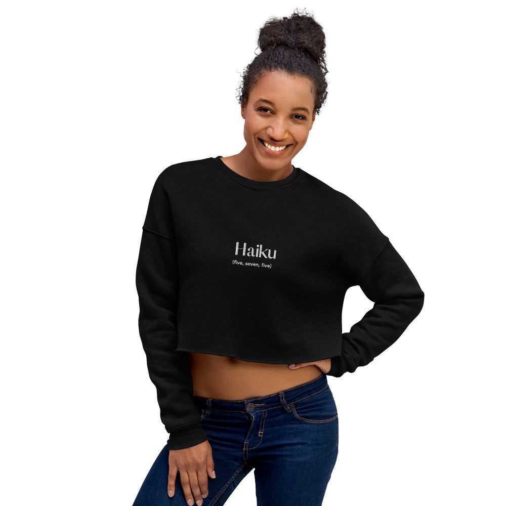 Haiku - Embroidered Crop Sweatshirt