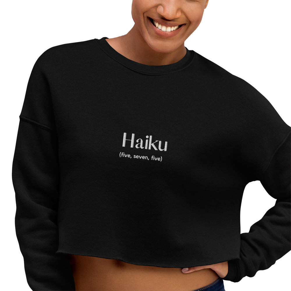 Haiku - Embroidered Crop Sweatshirt