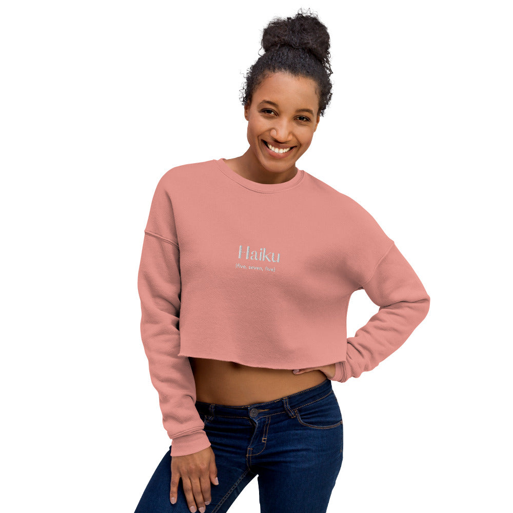 Haiku - Embroidered Crop Sweatshirt