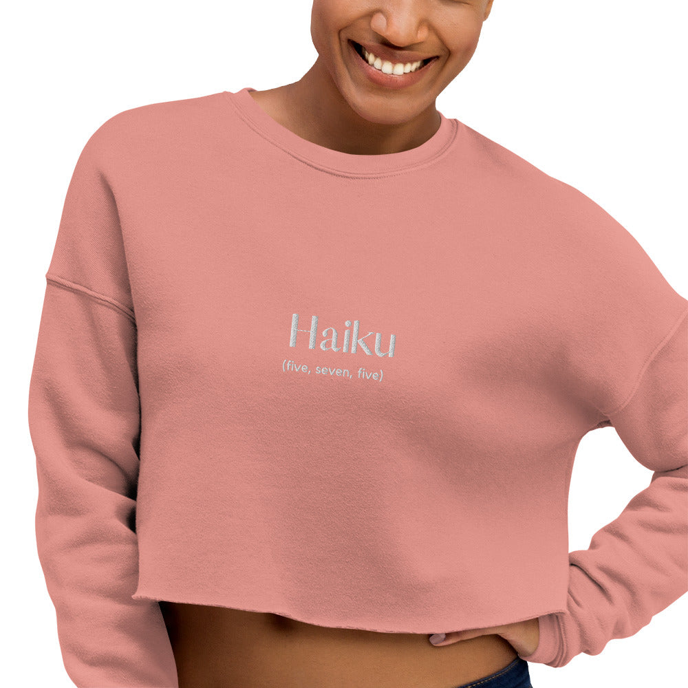 Haiku - Embroidered Crop Sweatshirt